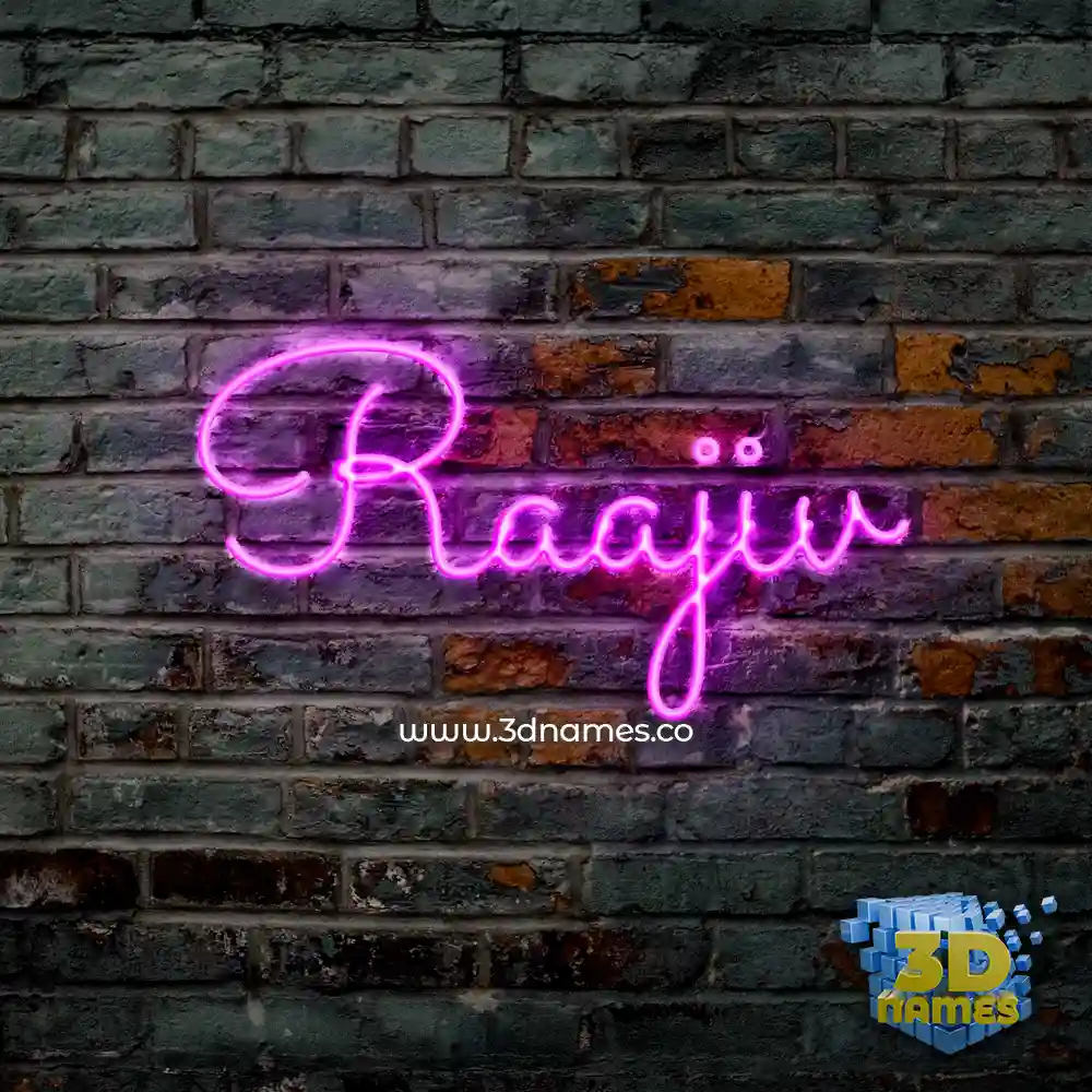 raajiv in Pink Neon style - 3D name wallpaper