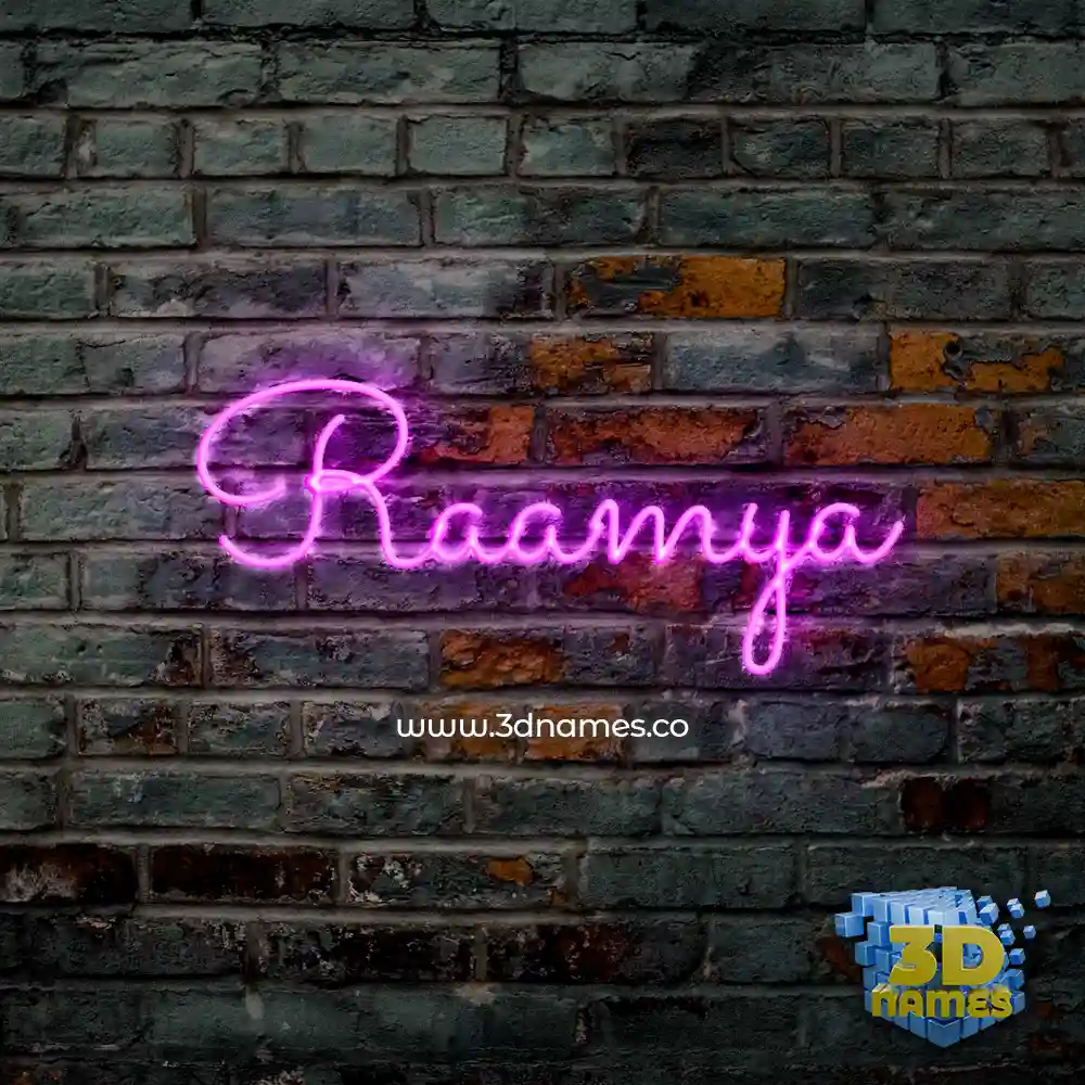 raamya in Pink Neon style - 3D name wallpaper