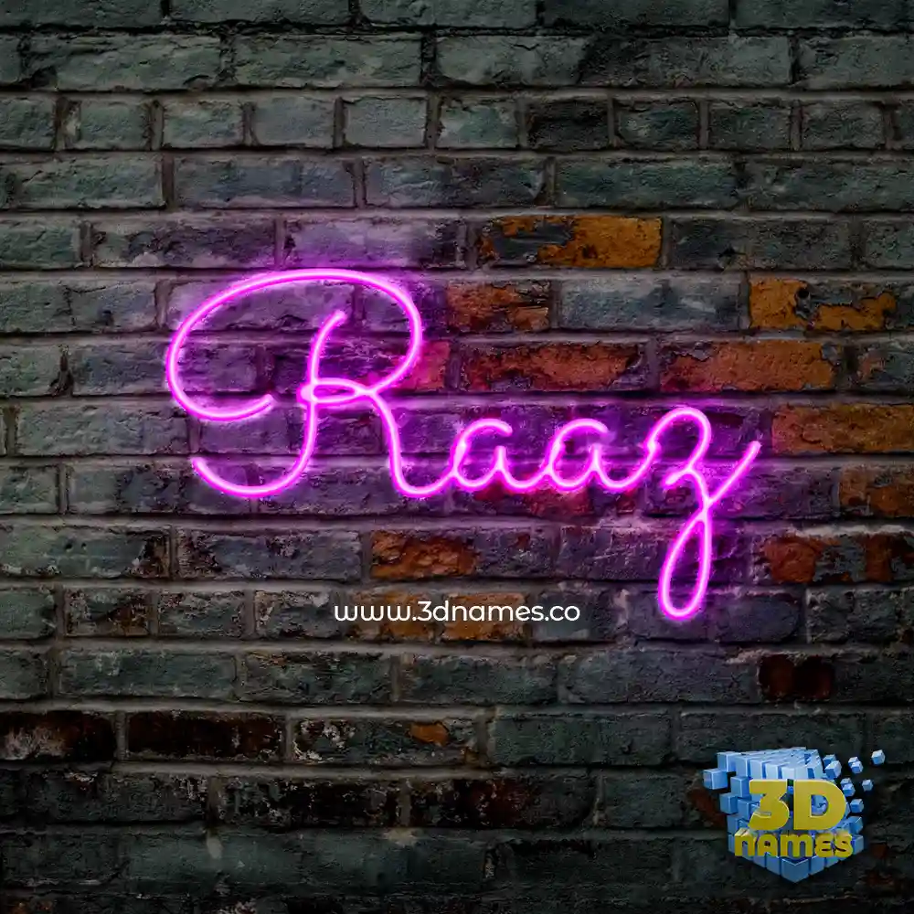 raaz in Pink Neon style - 3D name wallpaper