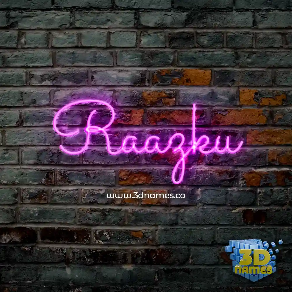 raazku in Pink Neon style - 3D name wallpaper