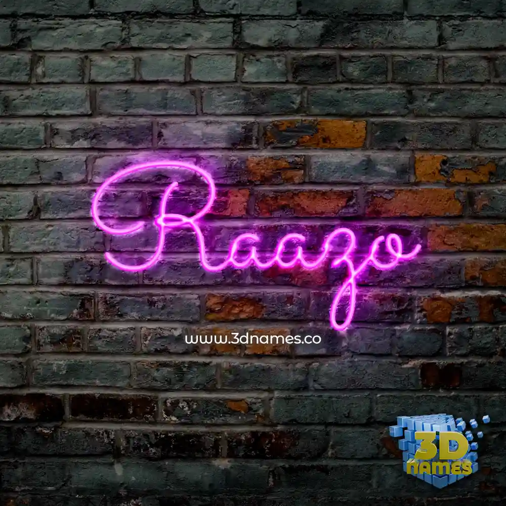raazo in Pink Neon style - 3D name wallpaper
