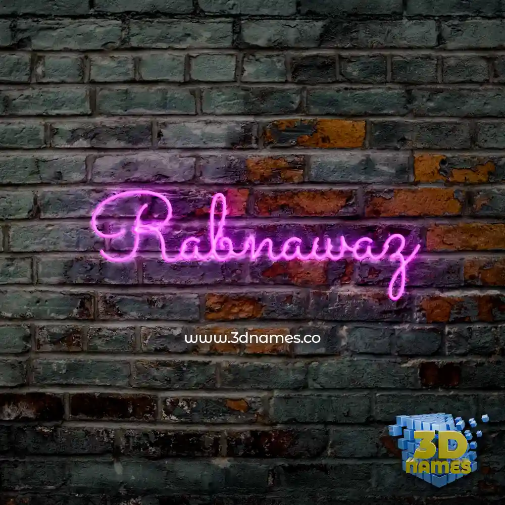 rabnawaz in Pink Neon style - 3D name wallpaper