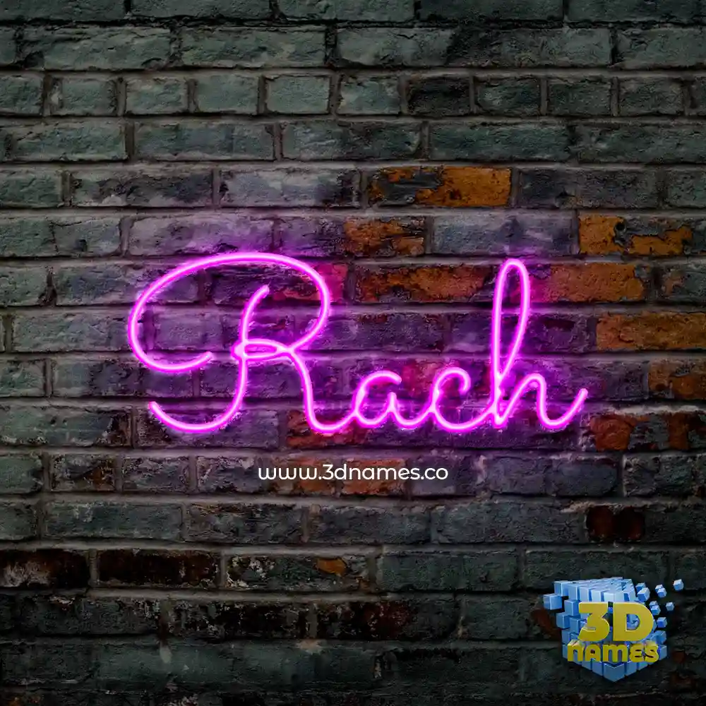 rach in Pink Neon style - 3D name wallpaper