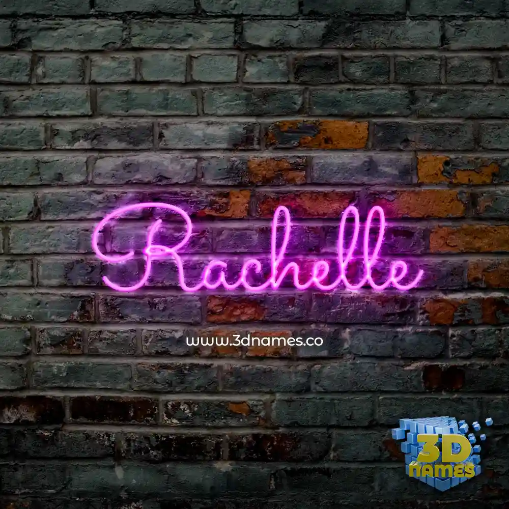 rachelle in Pink Neon style - 3D name wallpaper