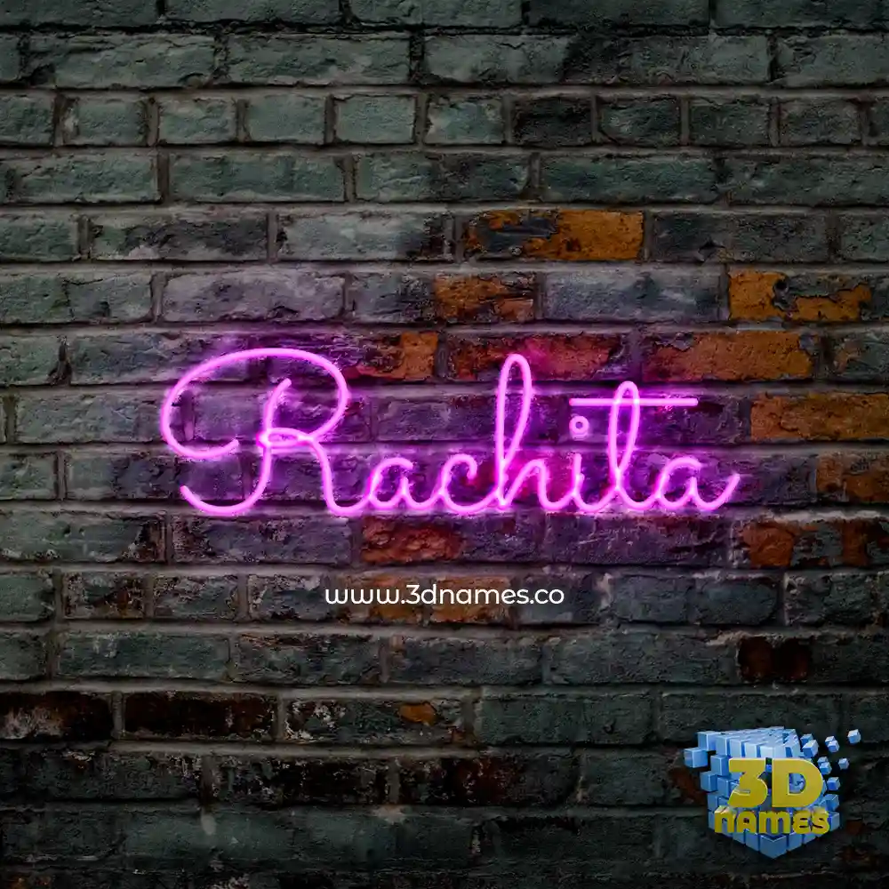 rachita in Pink Neon style - 3D name wallpaper