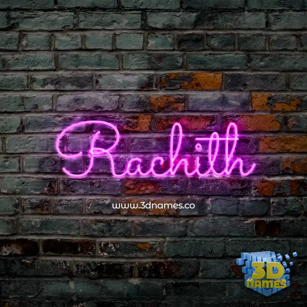 rachith in Pink Neon style - 3D name wallpaper