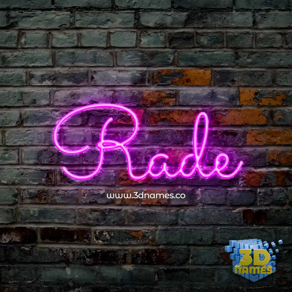 rade in Pink Neon style - 3D name wallpaper