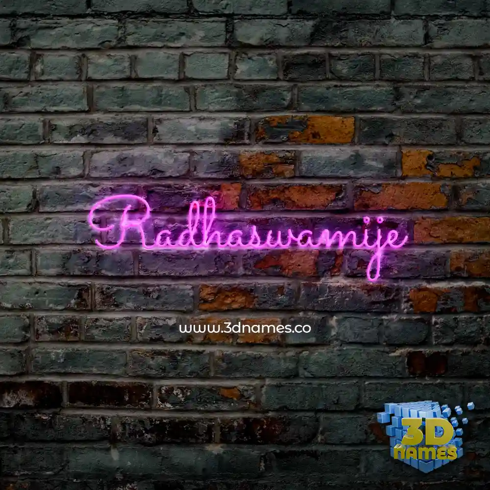 radhaswamije in Pink Neon style - 3D name wallpaper