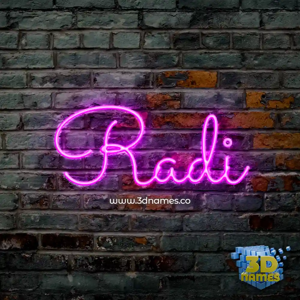 radi in Pink Neon style - 3D name wallpaper