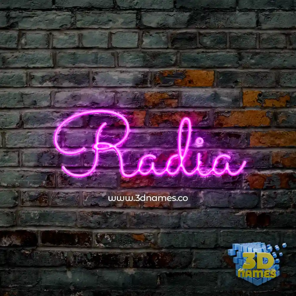 radia in Pink Neon style - 3D name wallpaper