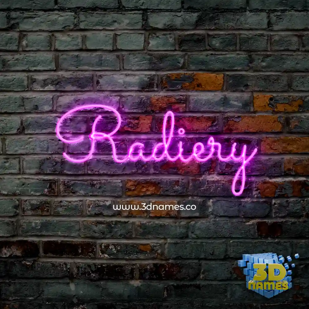 radiery in Pink Neon style - 3D name wallpaper