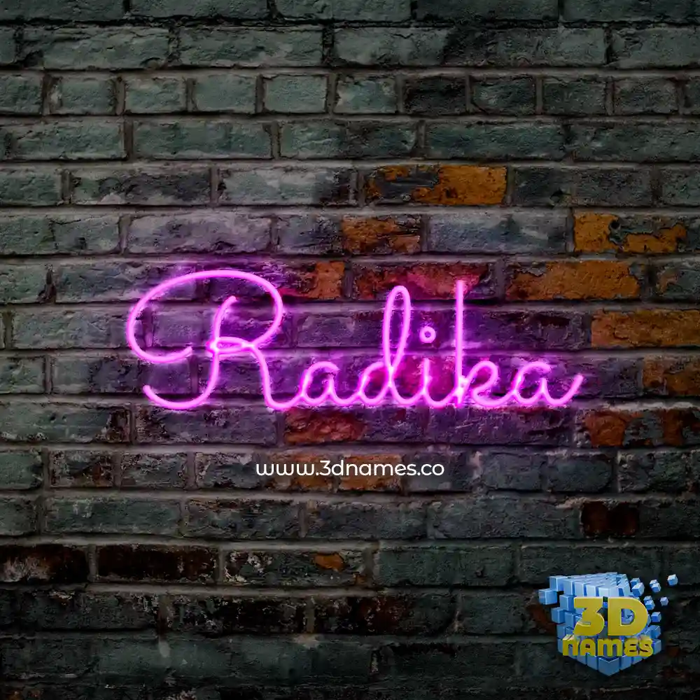 radika in Pink Neon style - 3D name wallpaper