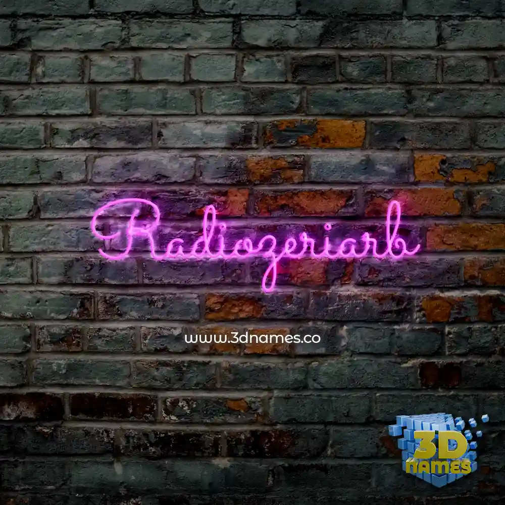 radiozeriarb in Pink Neon style - 3D name wallpaper