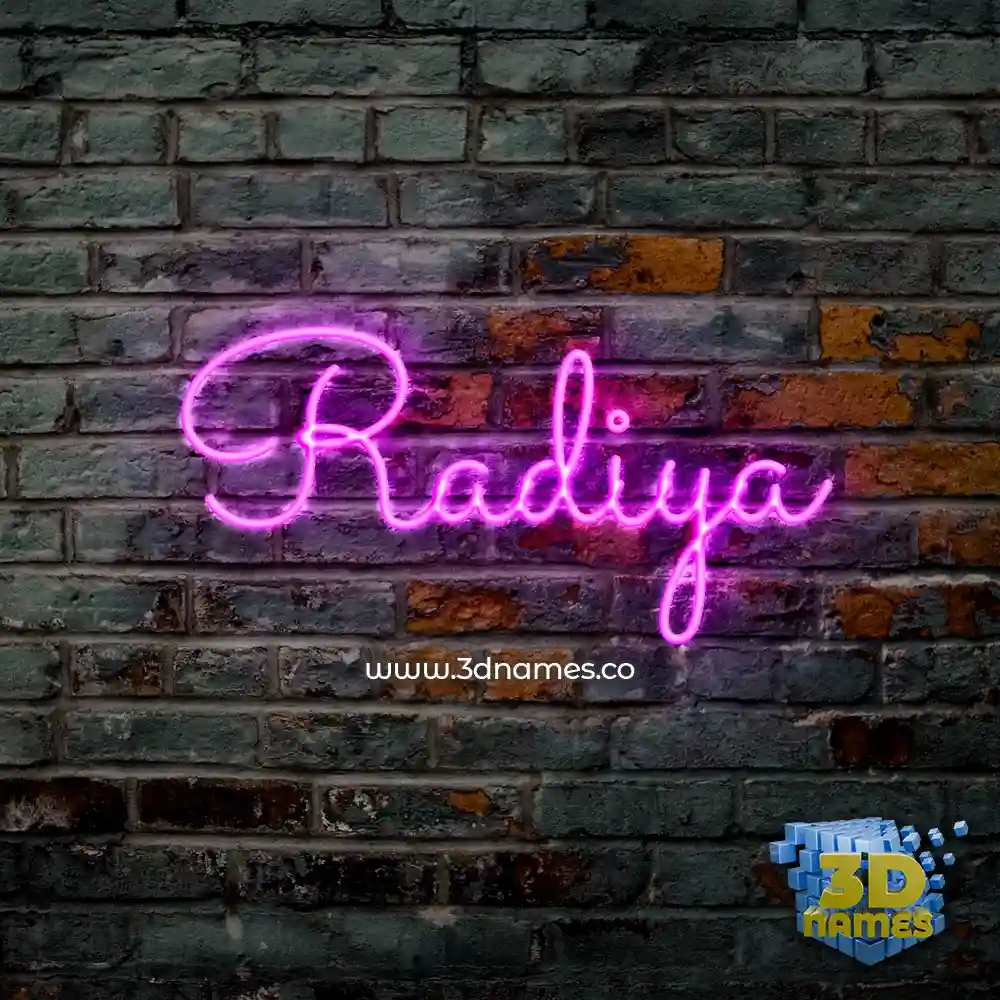 radiya in Pink Neon style - 3D name wallpaper