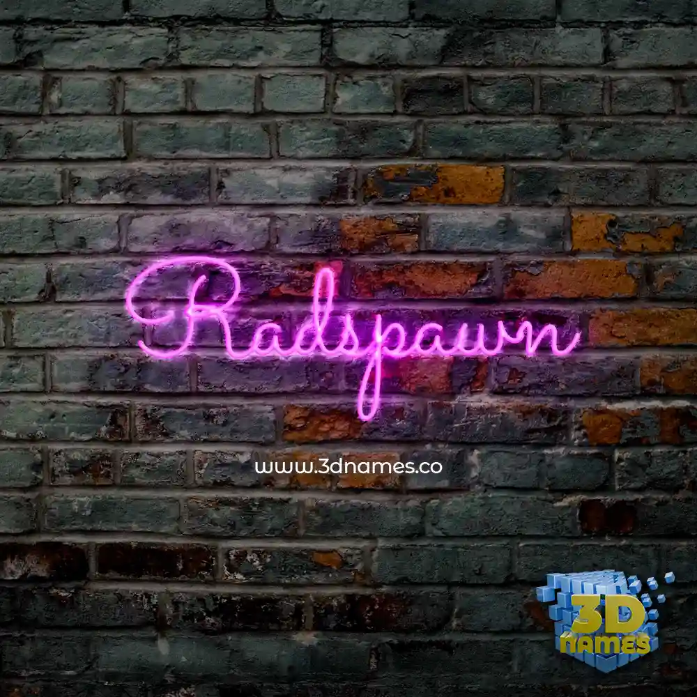 radspawn in Pink Neon style - 3D name wallpaper