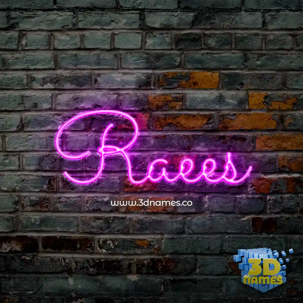 raees in Pink Neon style - 3D name wallpaper