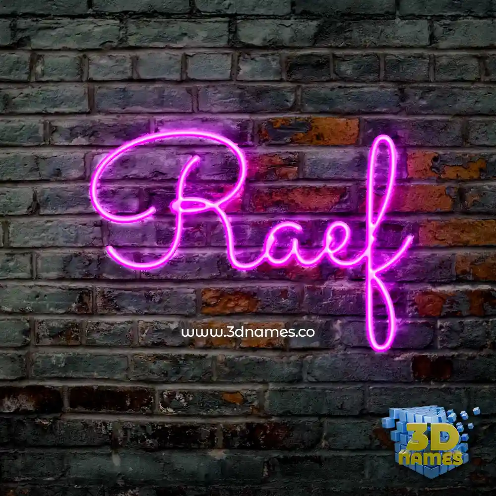 raef in Pink Neon style - 3D name wallpaper