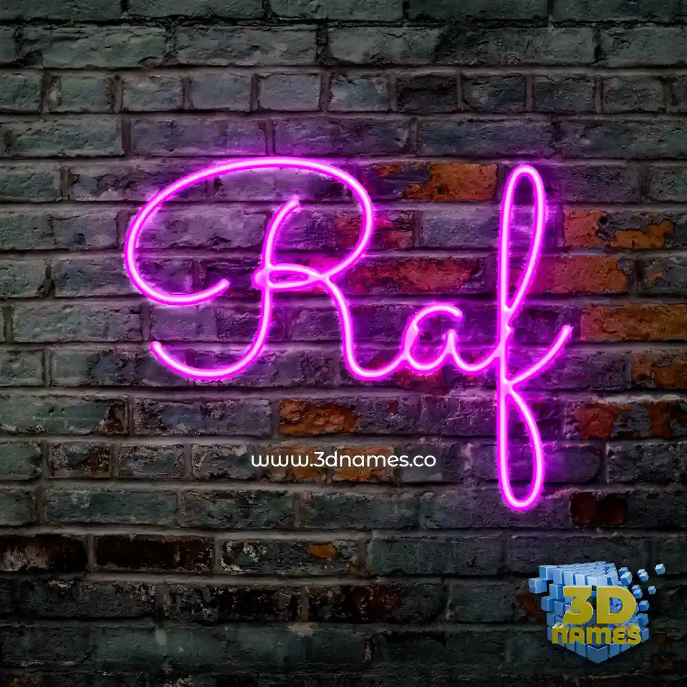 raf in Pink Neon style - 3D name wallpaper