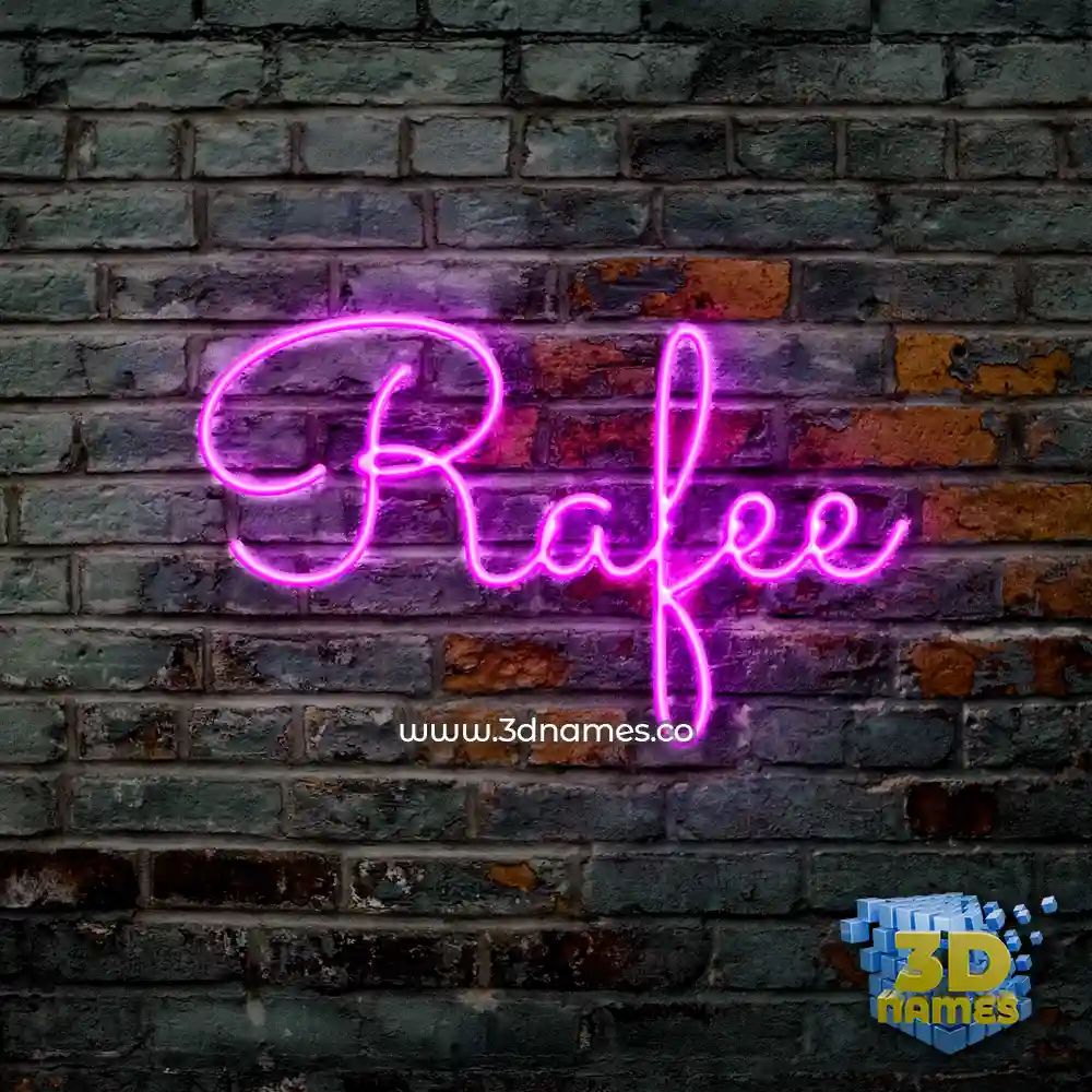 rafee in Pink Neon style - 3D name wallpaper