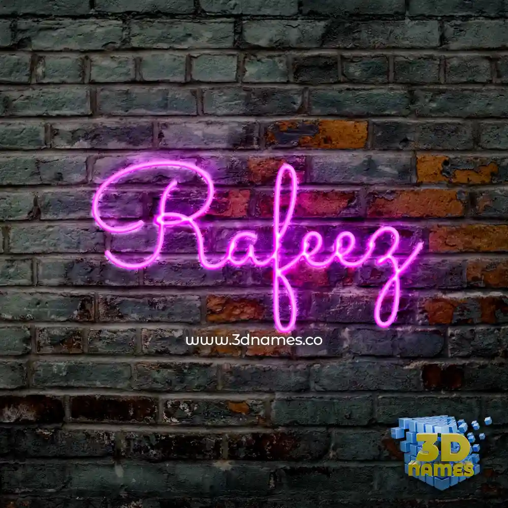rafeez in Pink Neon style - 3D name wallpaper