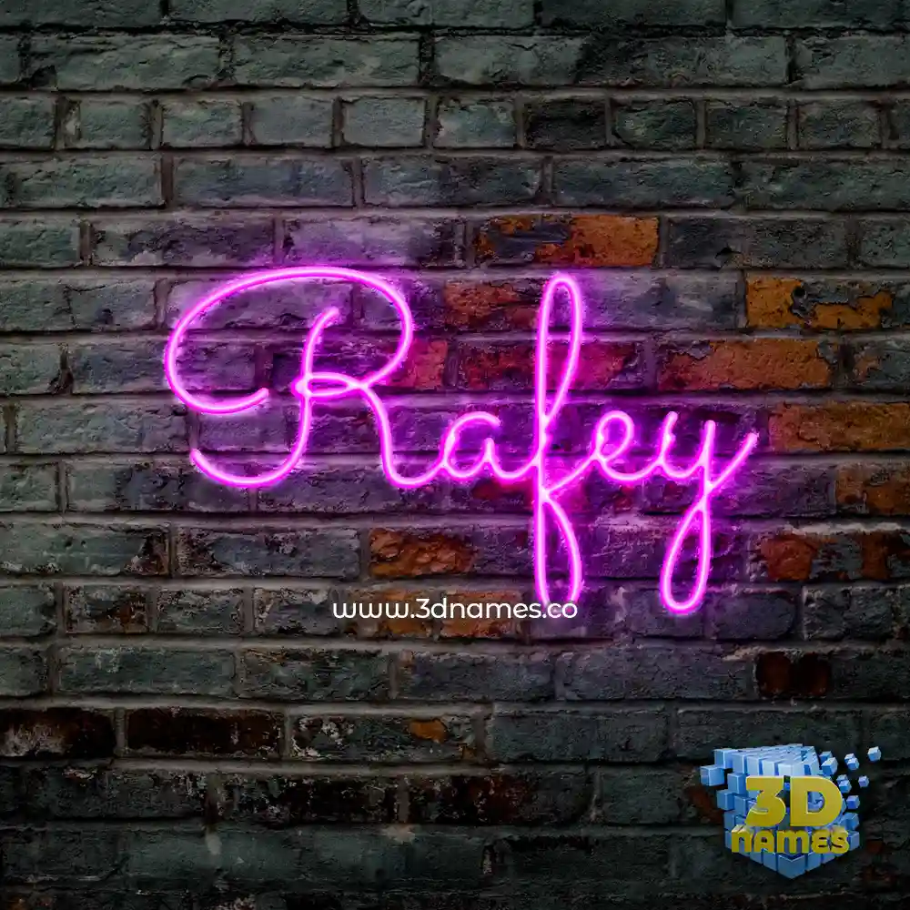 rafey in Pink Neon style - 3D name wallpaper