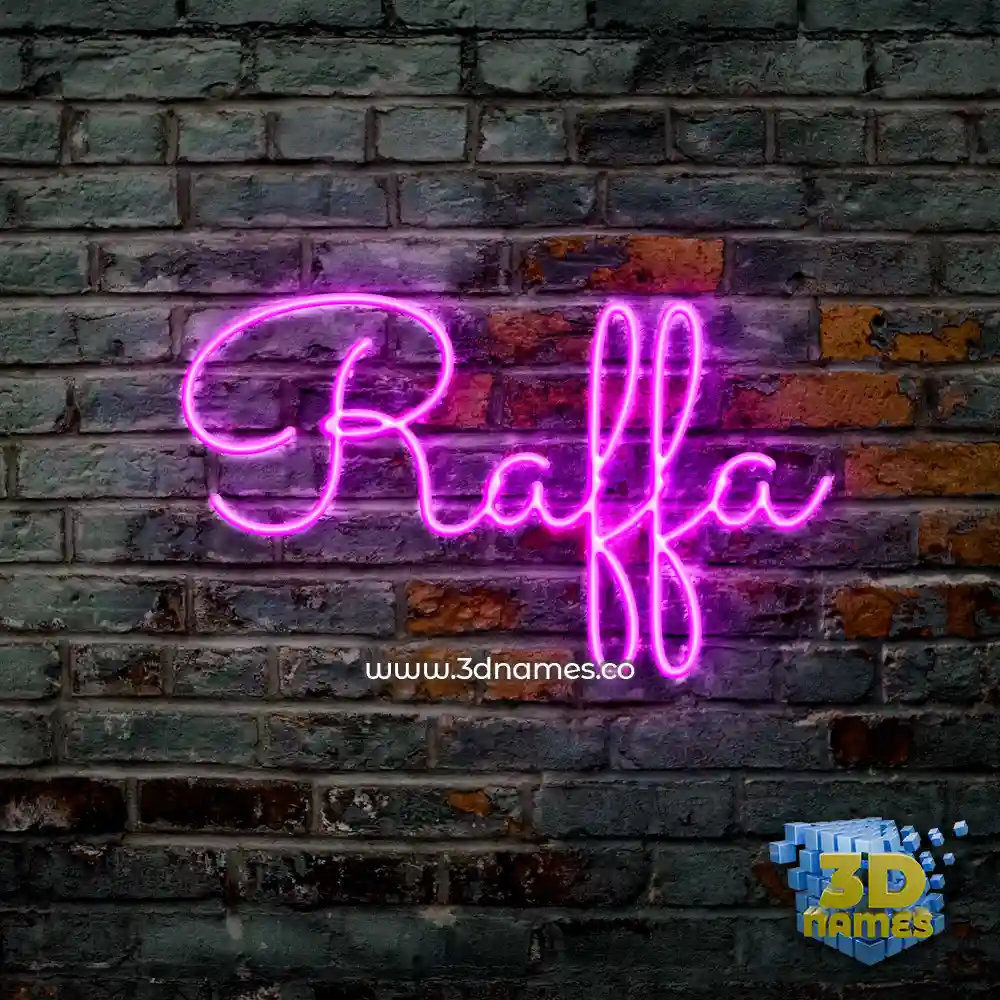 raffa in Pink Neon style - 3D name wallpaper