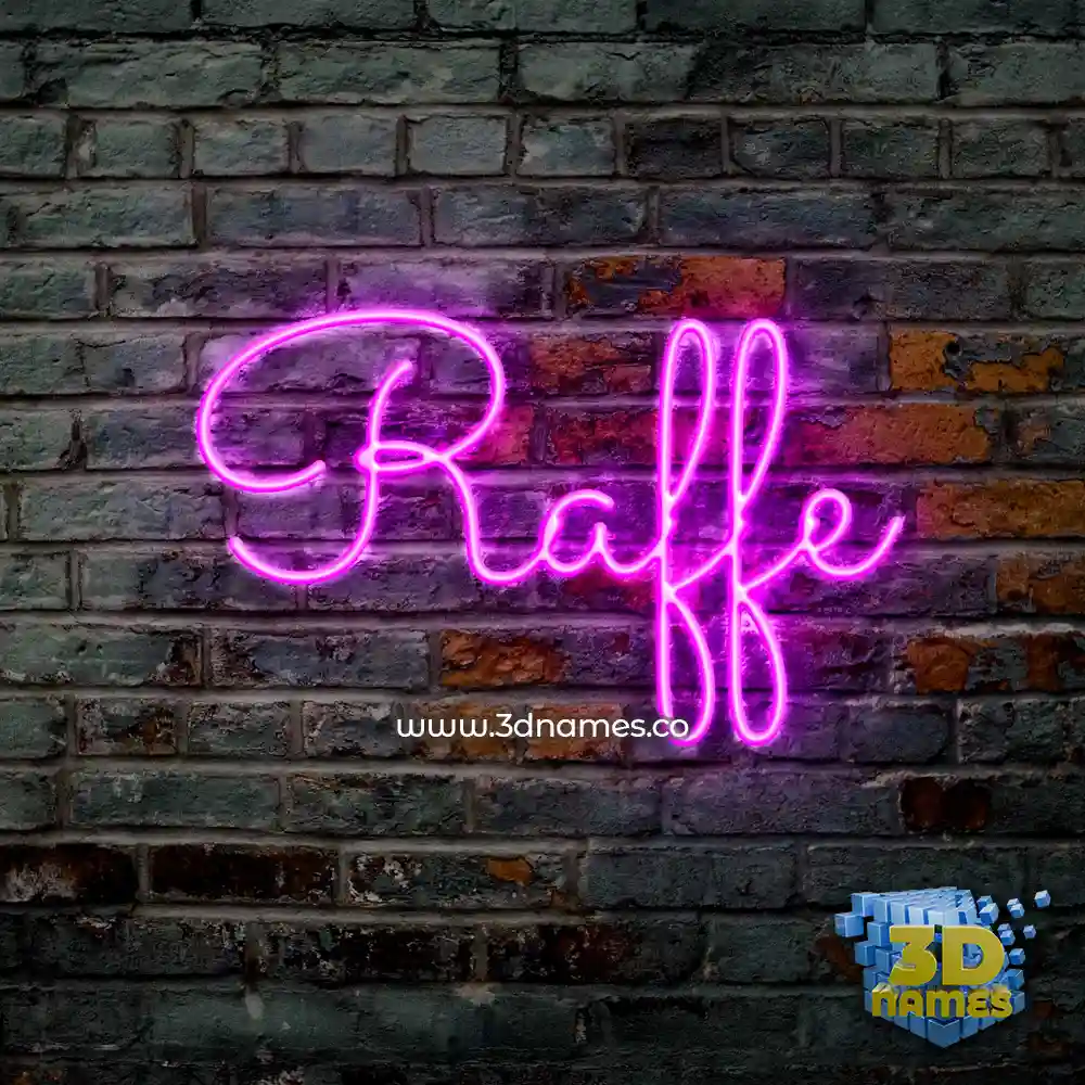 raffe in Pink Neon style - 3D name wallpaper