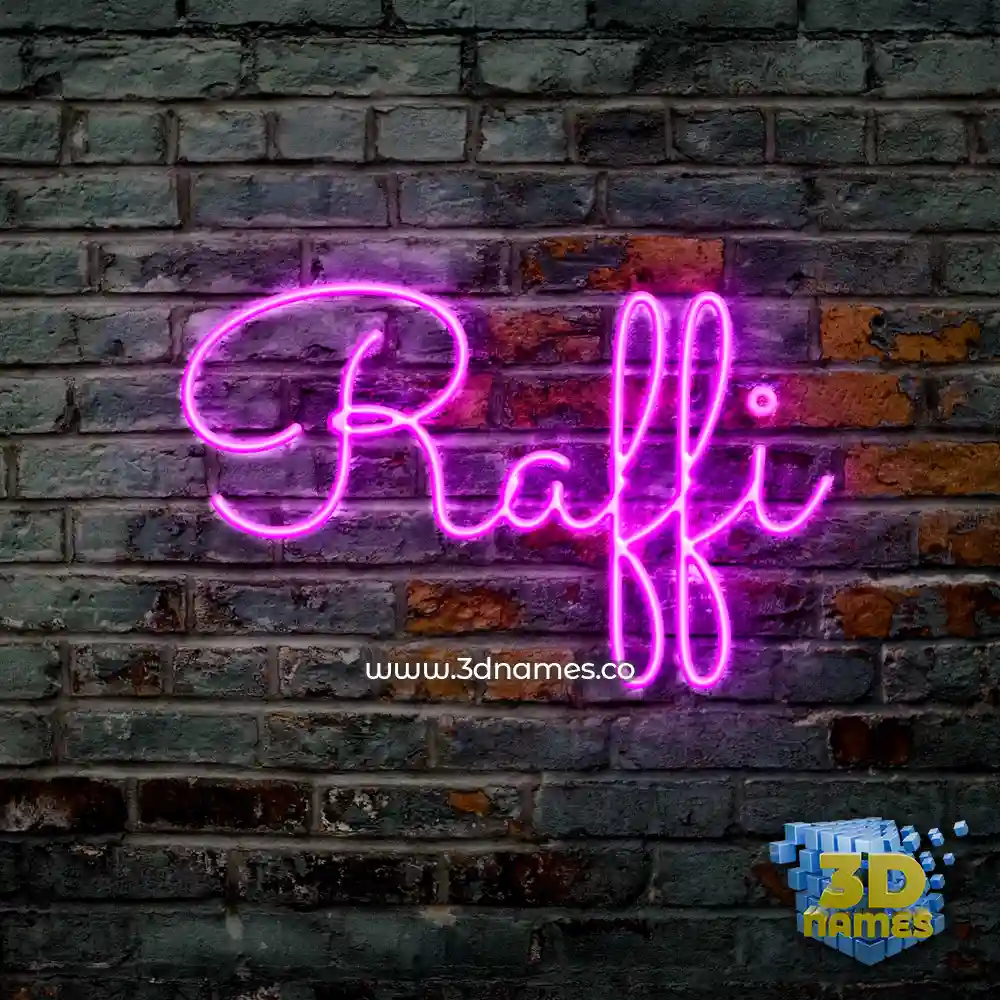 raffi in Pink Neon style - 3D name wallpaper