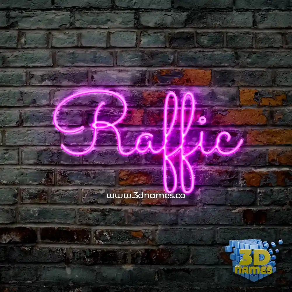 raffic in Pink Neon style - 3D name wallpaper
