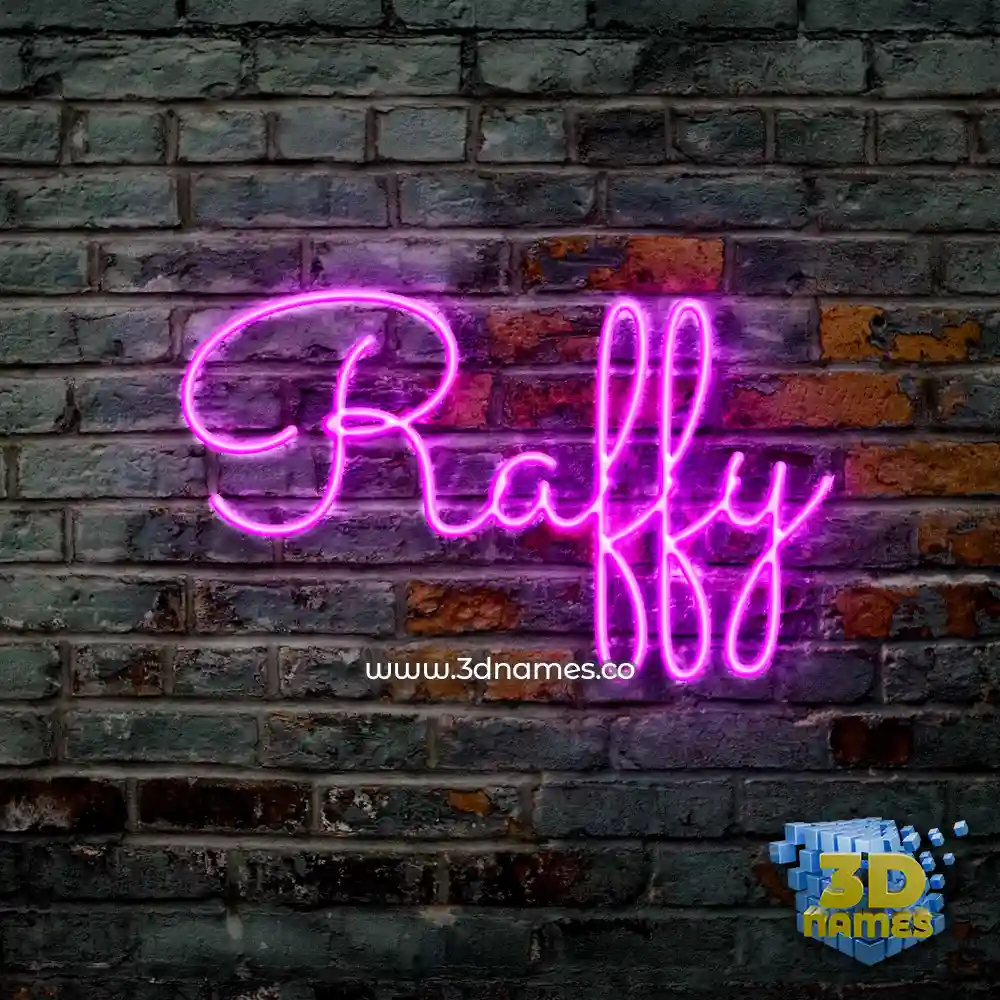 raffy in Pink Neon style - 3D name wallpaper