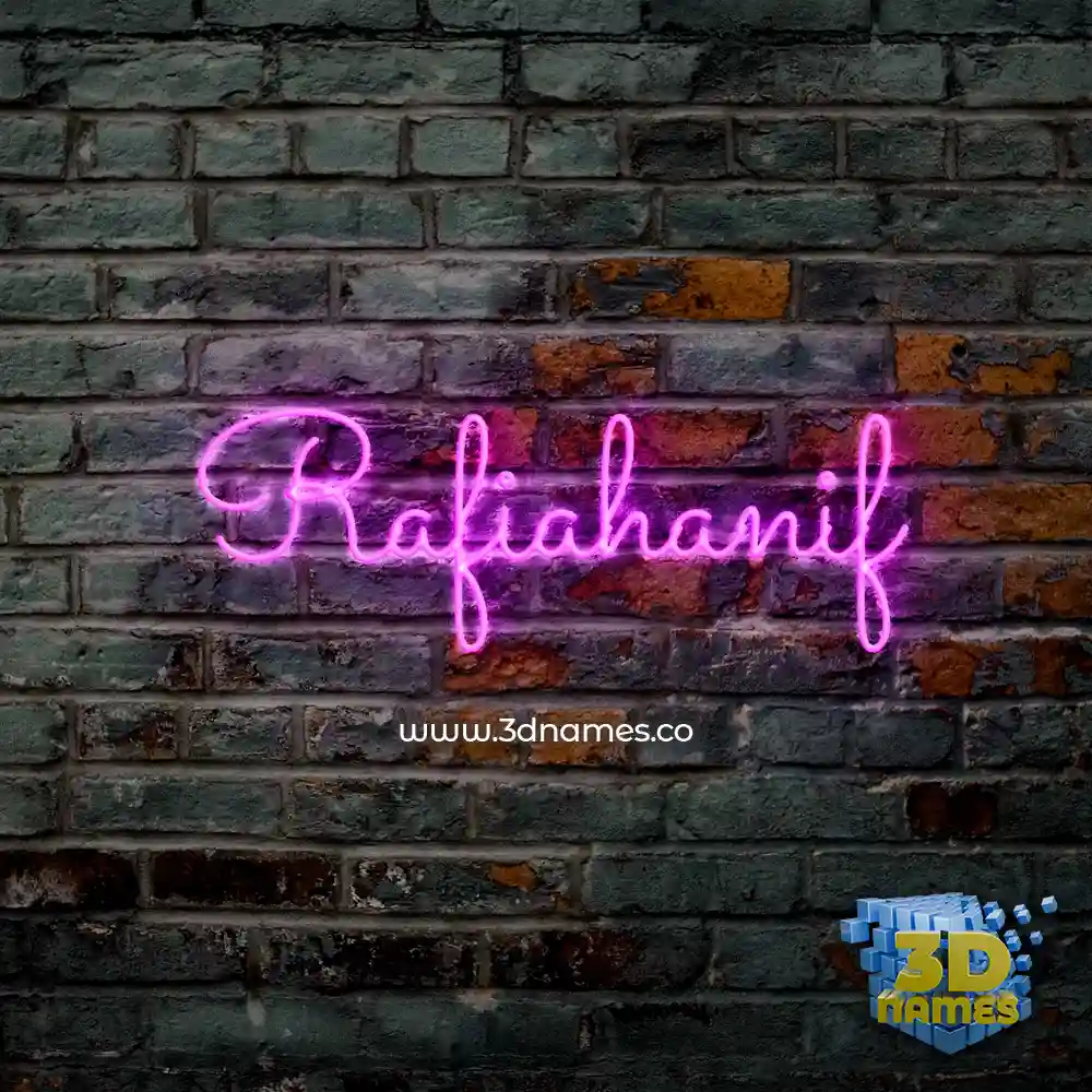 rafiahanif in Pink Neon style - 3D name wallpaper