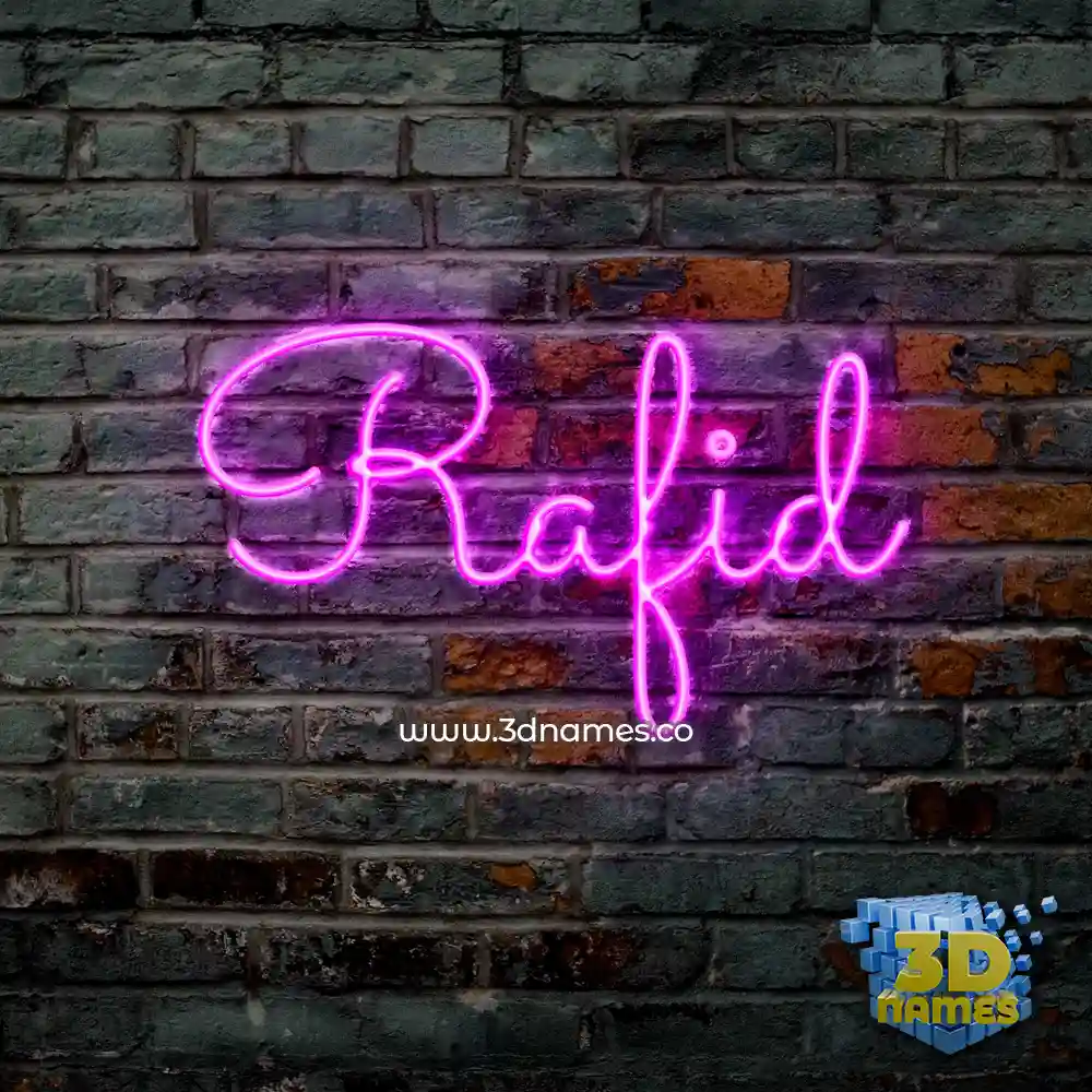 rafid in Pink Neon style - 3D name wallpaper