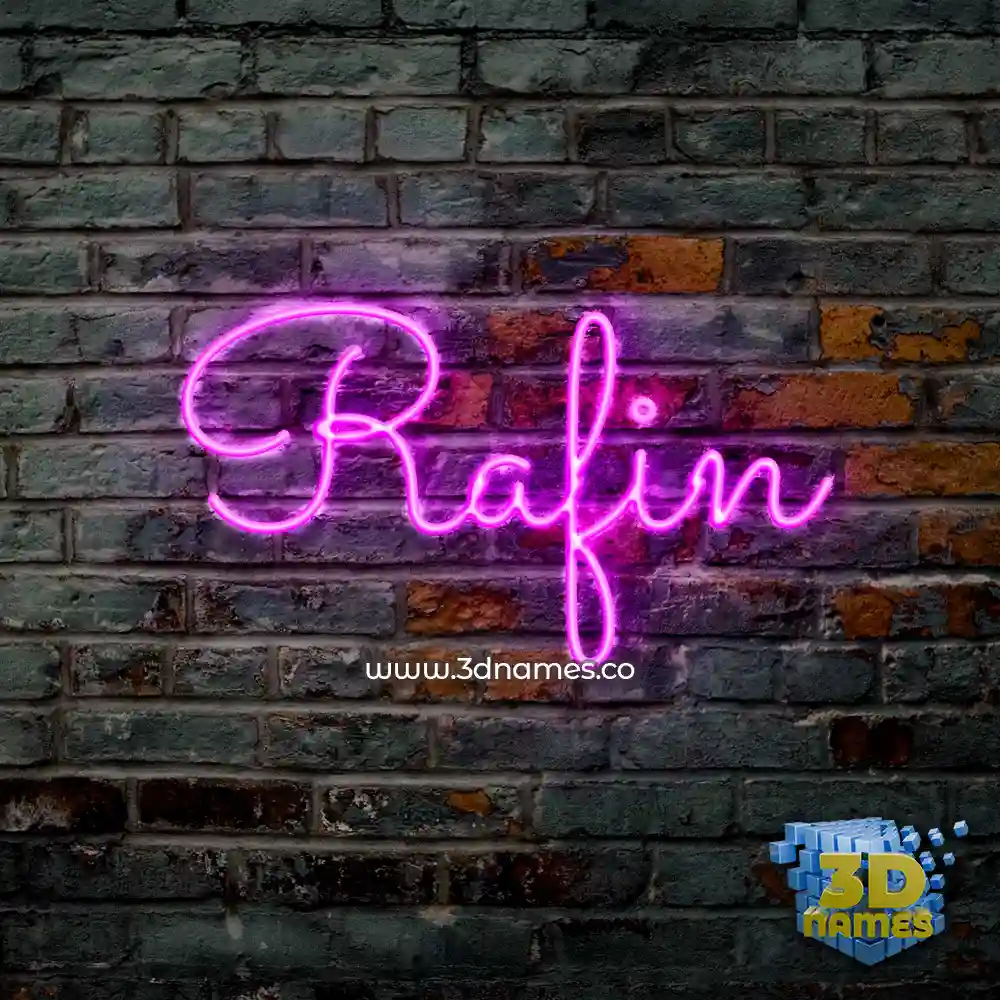 rafin in Pink Neon style - 3D name wallpaper