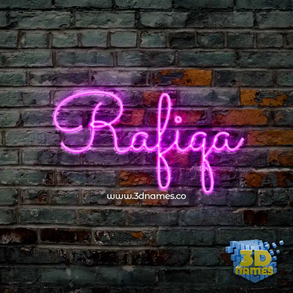 rafiqa in Pink Neon style - 3D name wallpaper