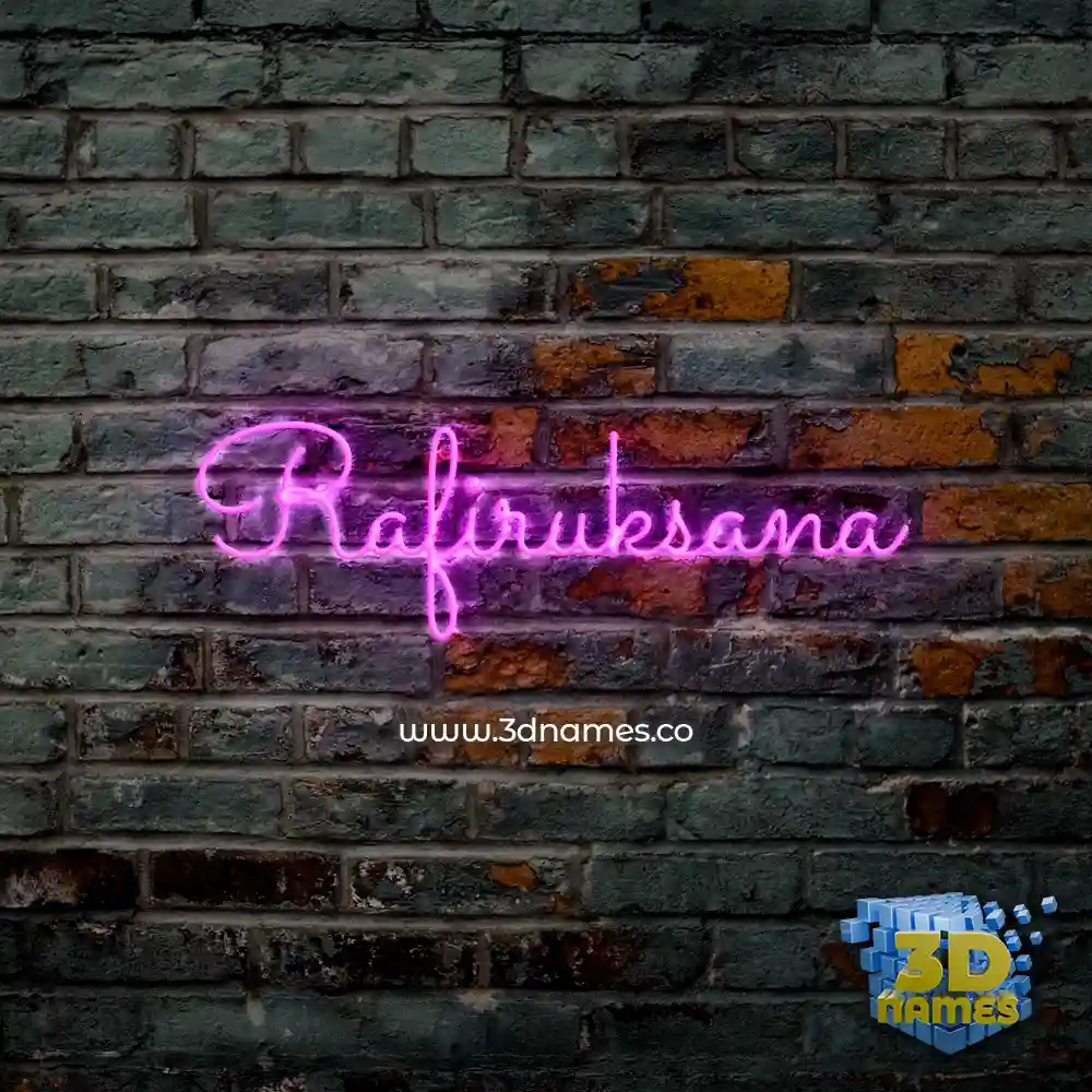 rafiruksana in Pink Neon style - 3D name wallpaper