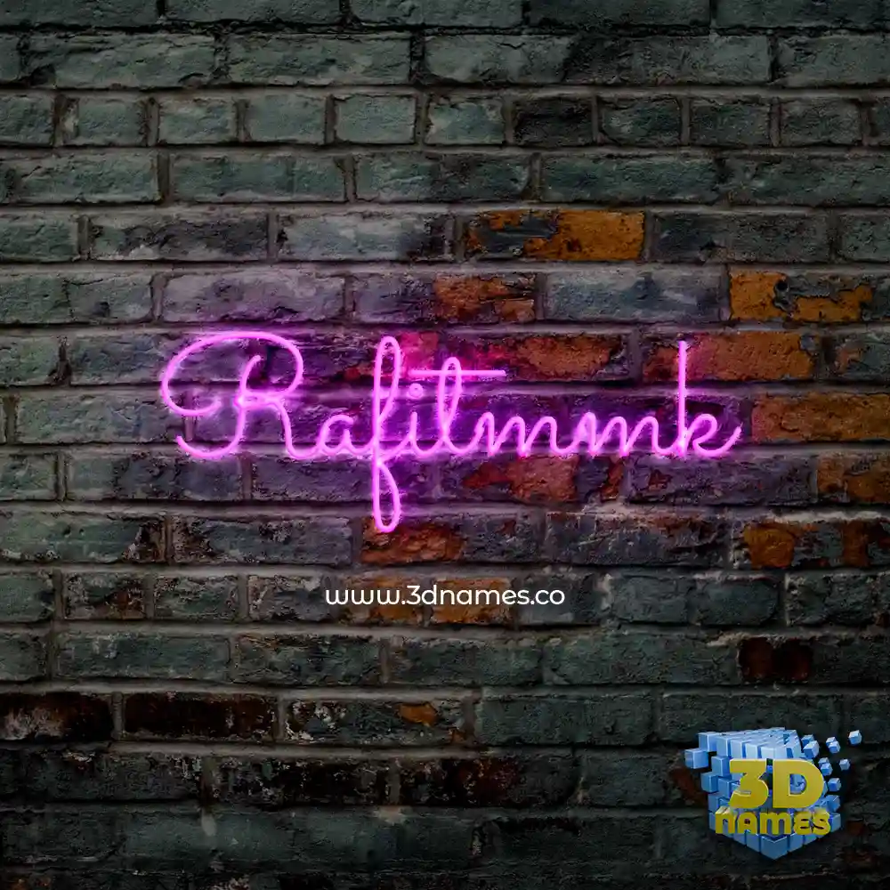 rafitmmk in Pink Neon style - 3D name wallpaper