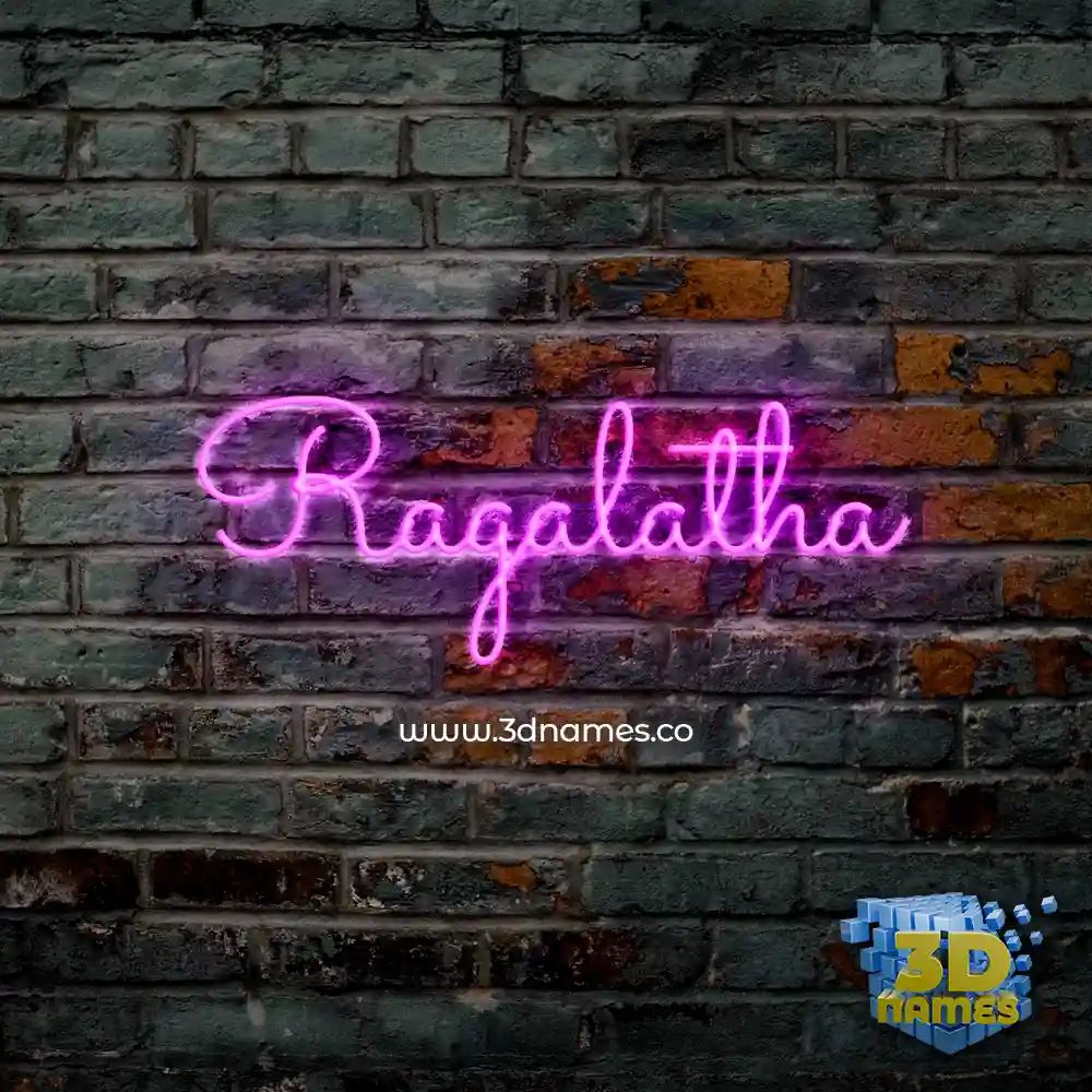ragalatha in Pink Neon style - 3D name wallpaper