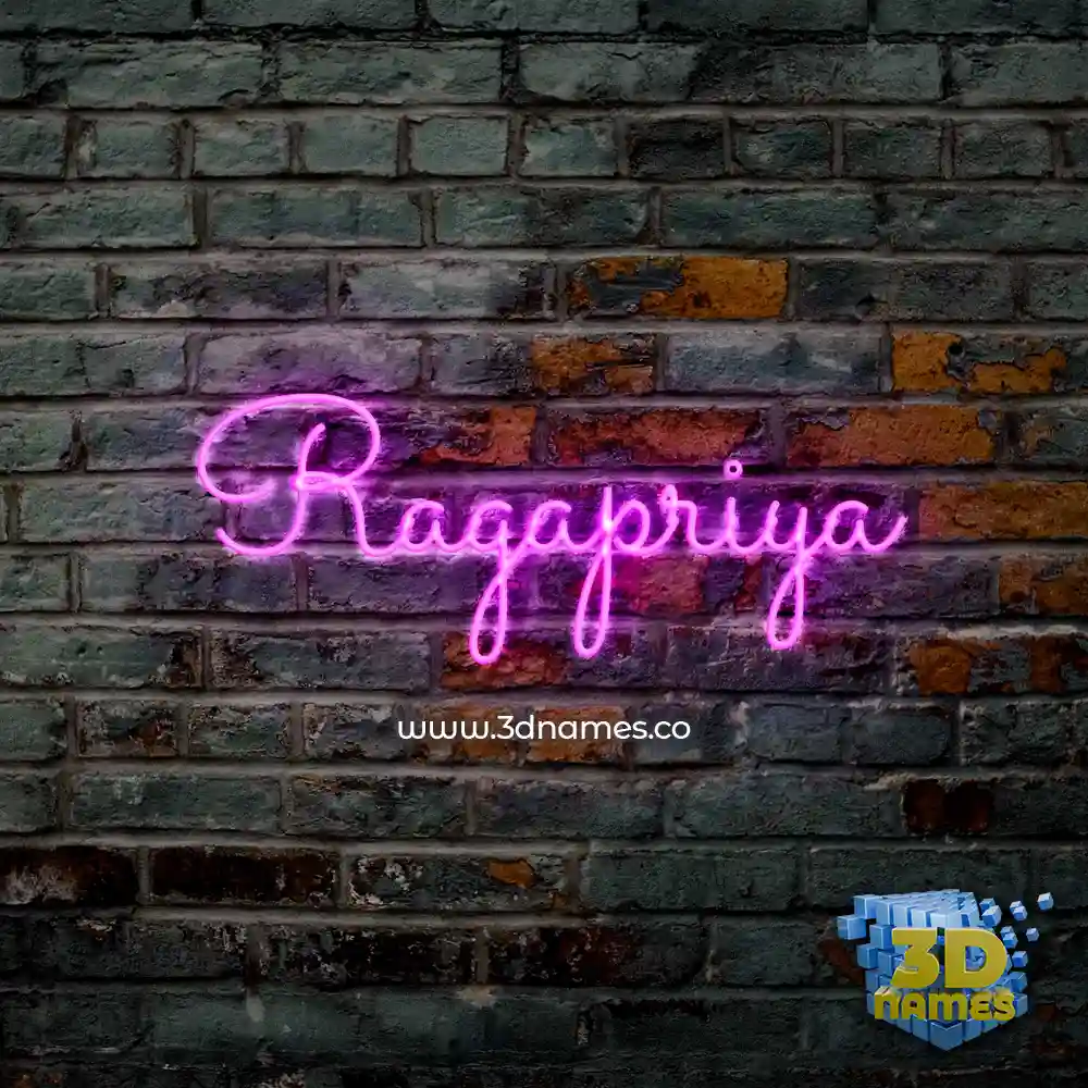 ragapriya in Pink Neon style - 3D name wallpaper