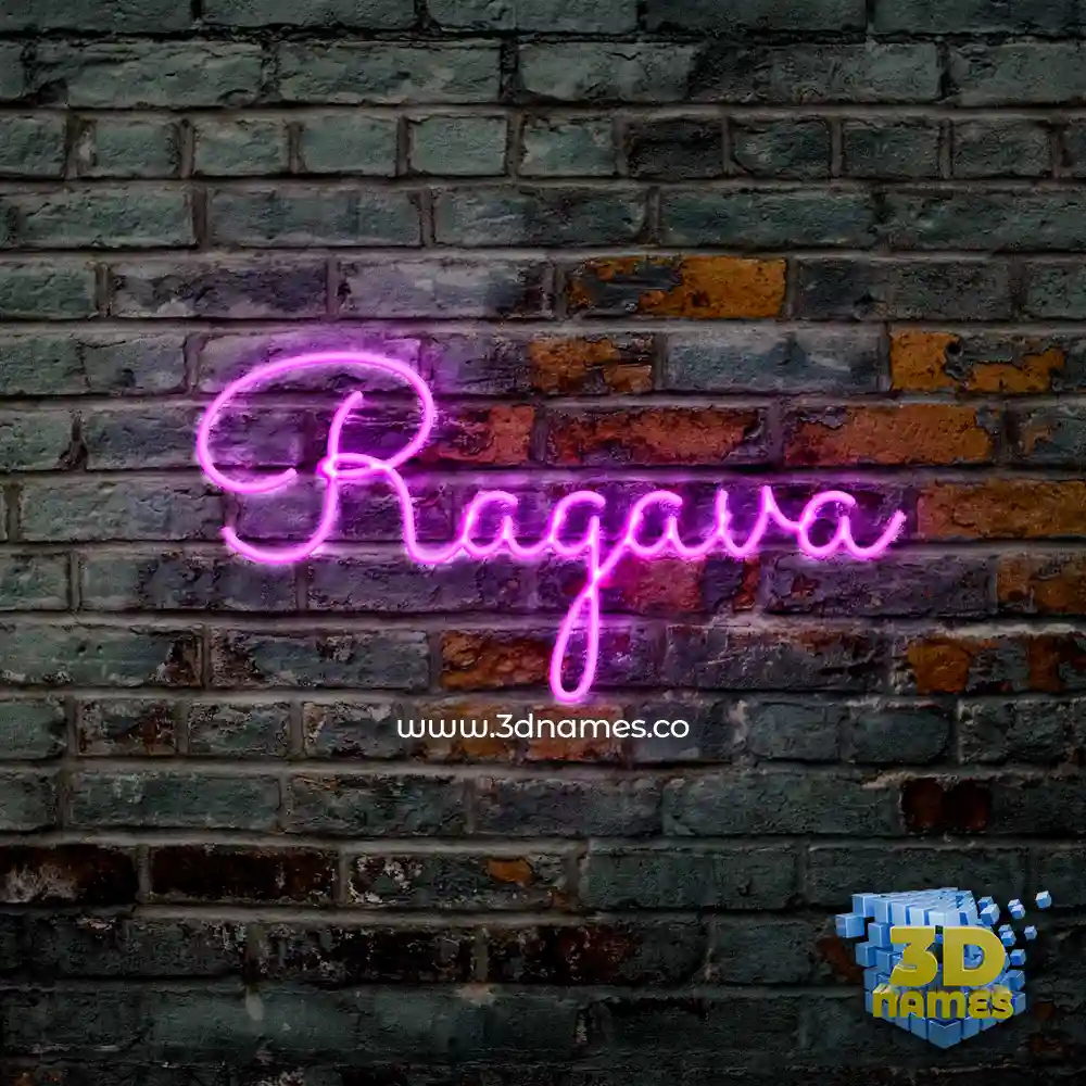 ragava in Pink Neon style - 3D name wallpaper