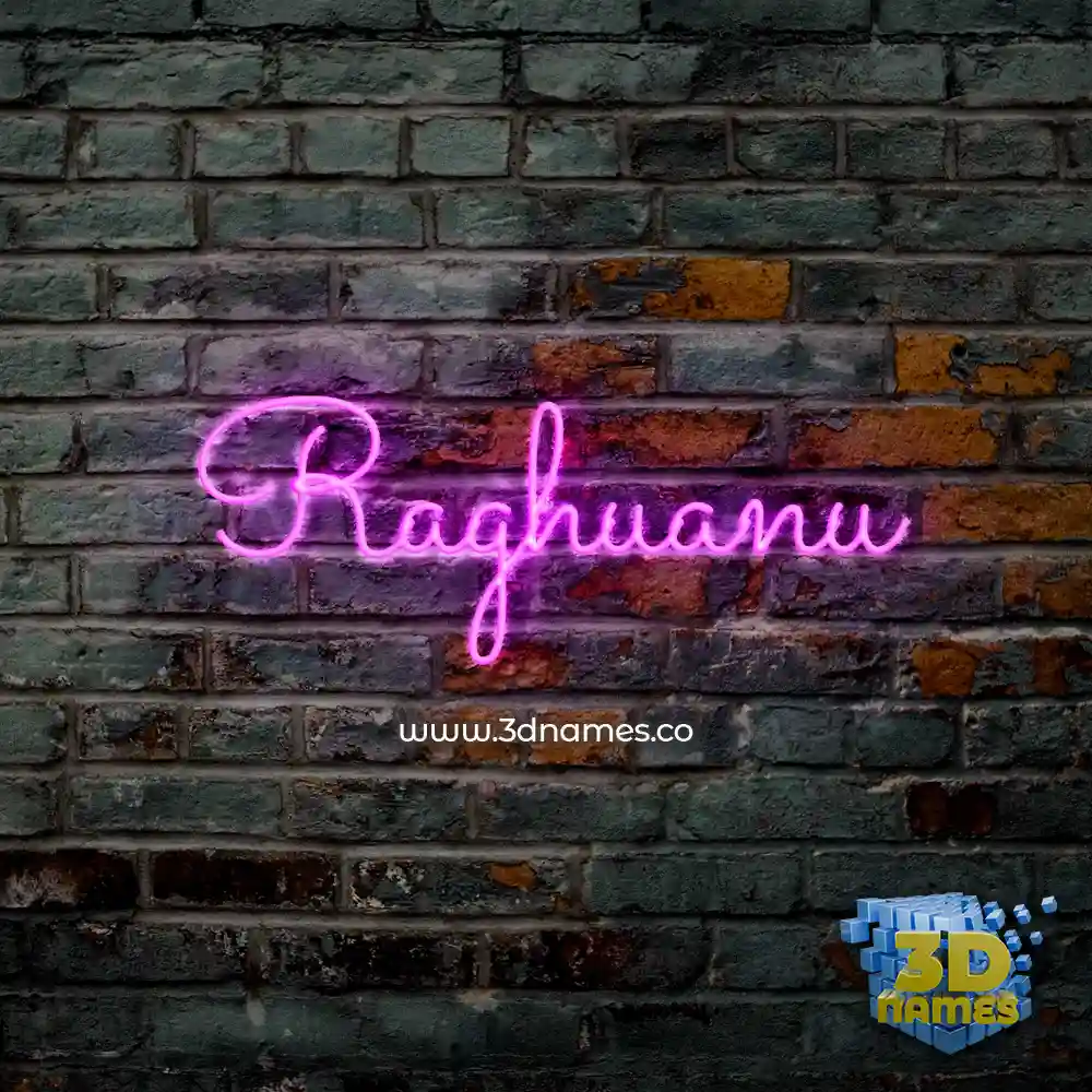 raghuanu in Pink Neon style - 3D name wallpaper