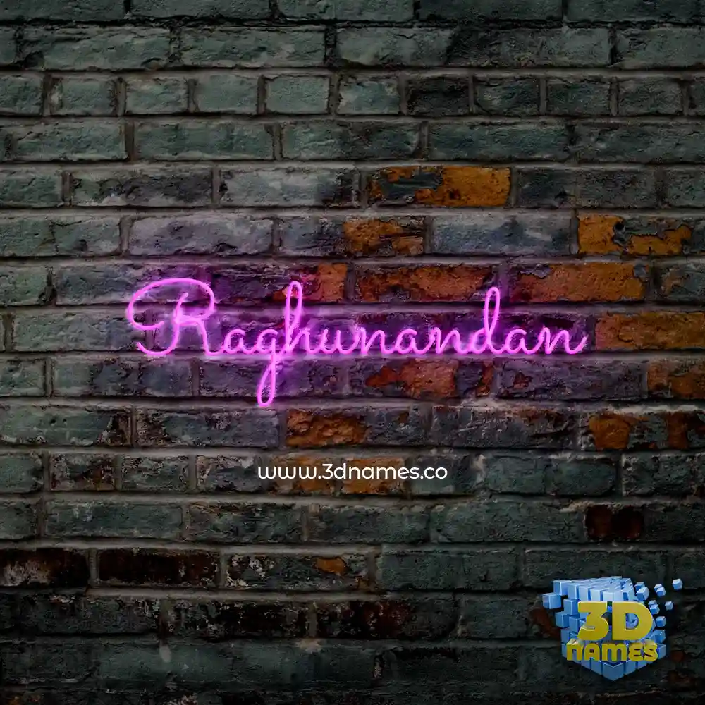 raghunandan in Pink Neon style - 3D name wallpaper