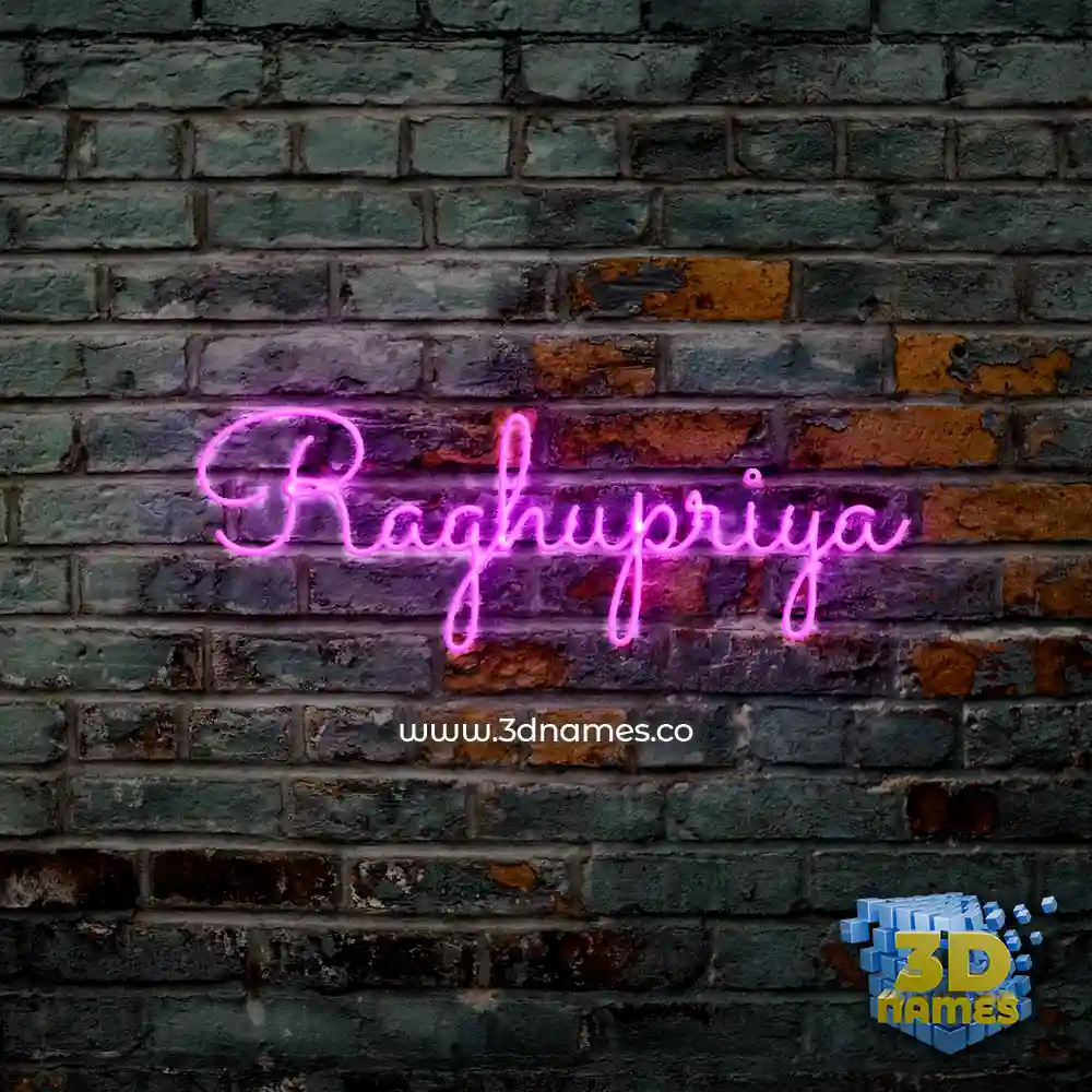 raghupriya in Pink Neon style - 3D name wallpaper