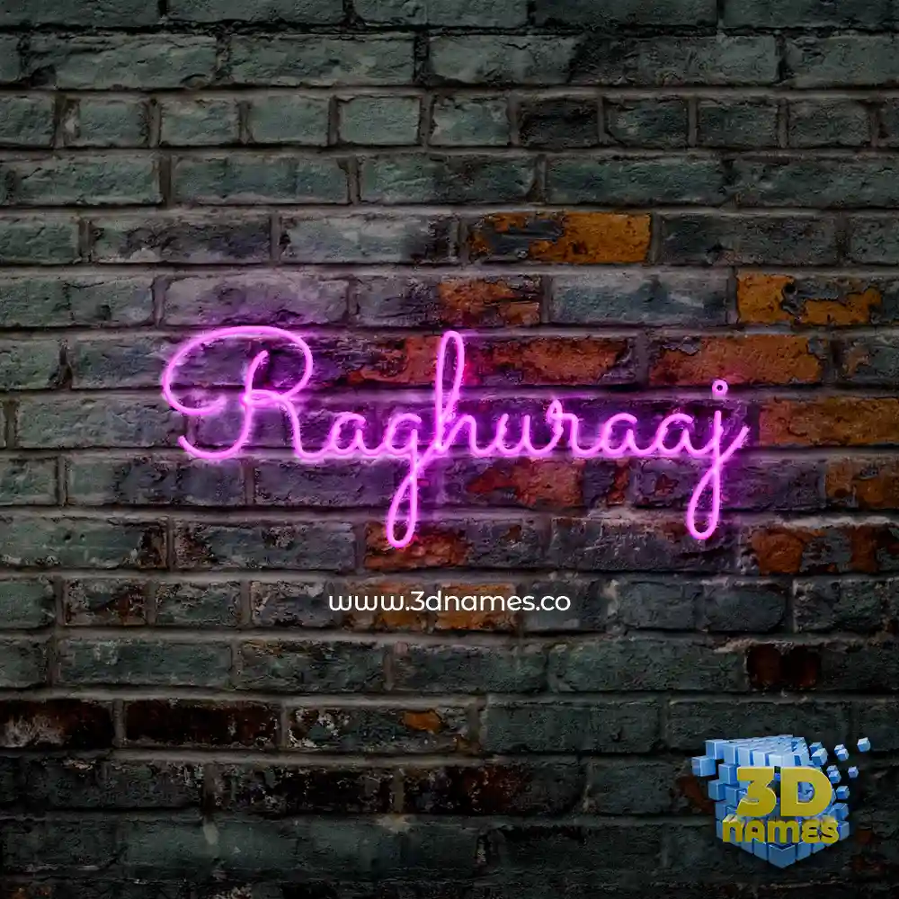 raghuraaj in Pink Neon style - 3D name wallpaper