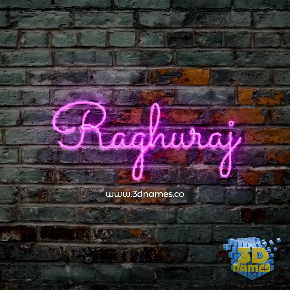 raghuraj in Pink Neon style - 3D name wallpaper