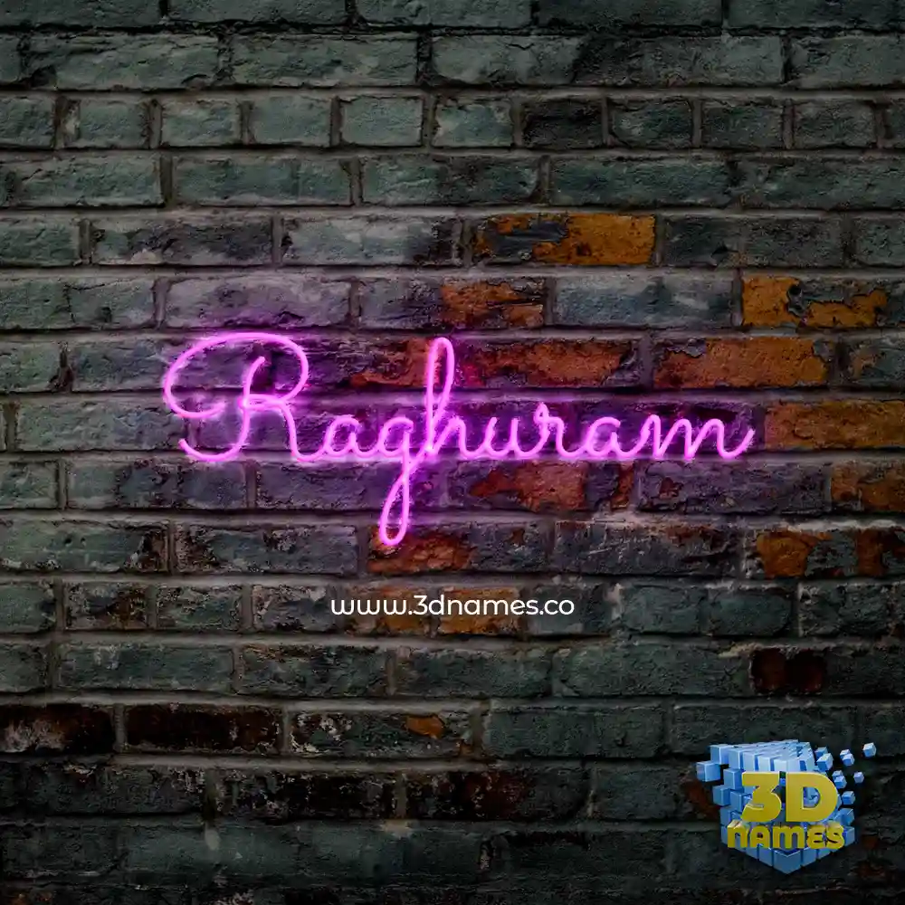raghuram in Pink Neon style - 3D name wallpaper