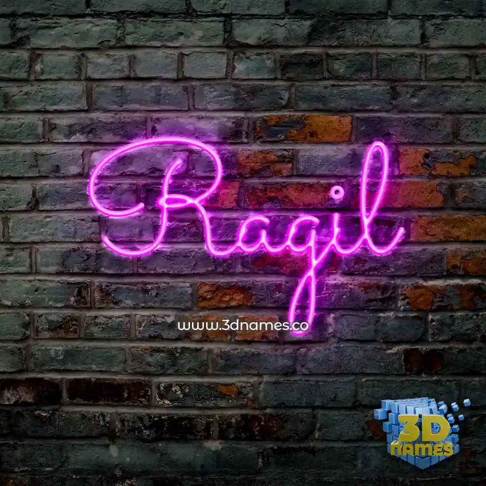 ragil in Pink Neon style - 3D name wallpaper