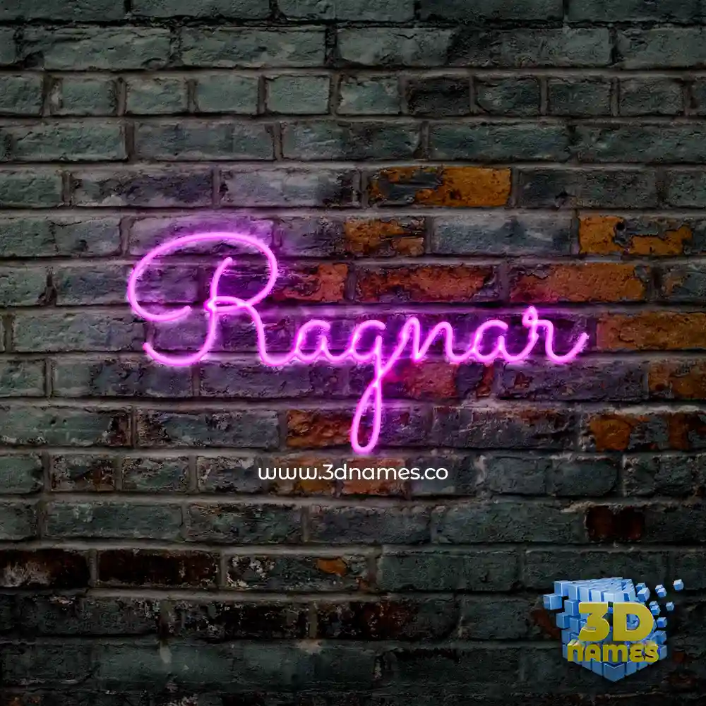 ragnar in Pink Neon style - 3D name wallpaper