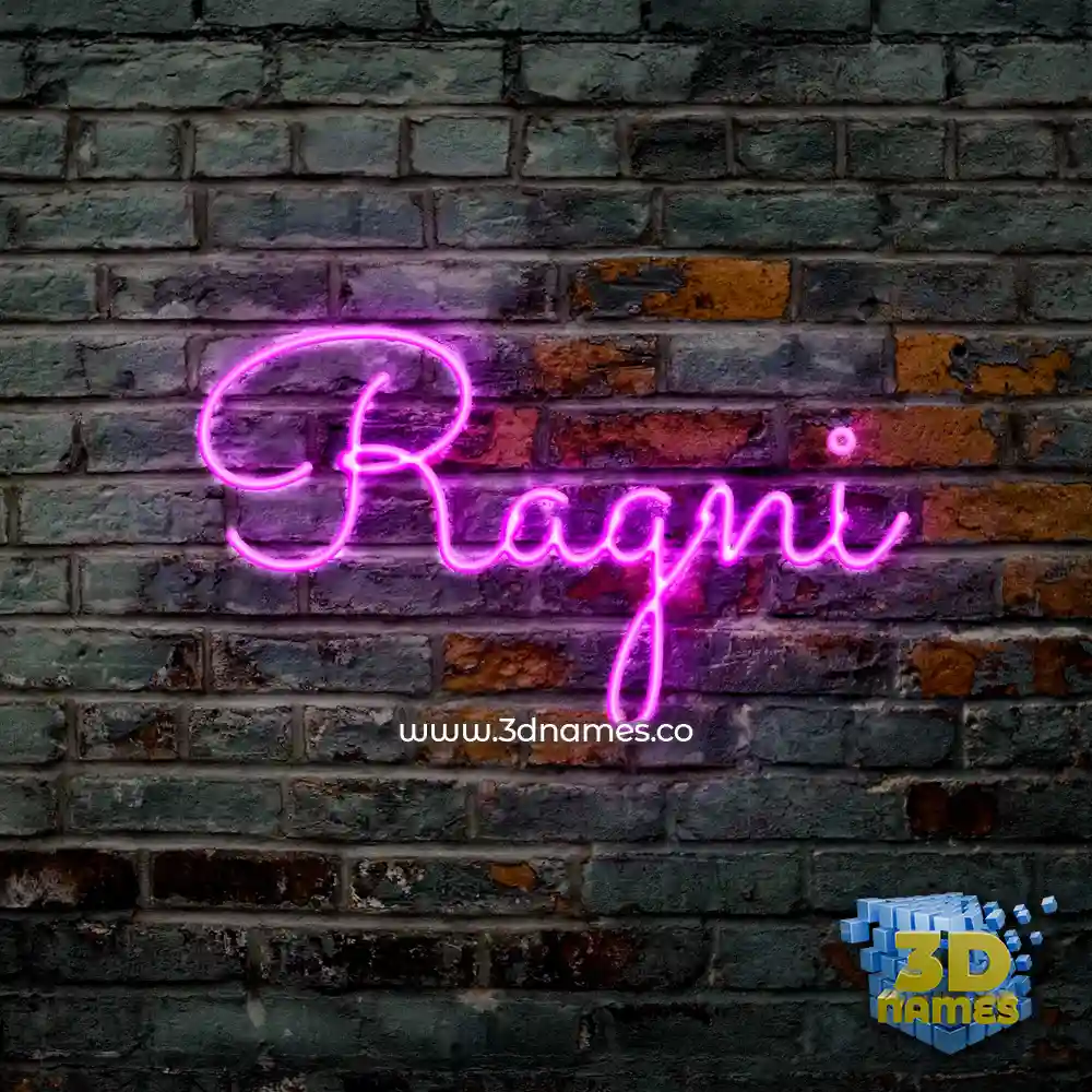 ragni in Pink Neon style - 3D name wallpaper