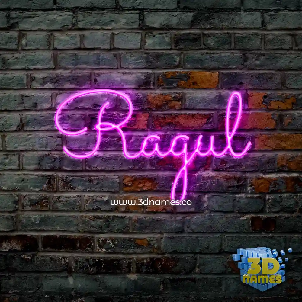ragul in Pink Neon style - 3D name wallpaper