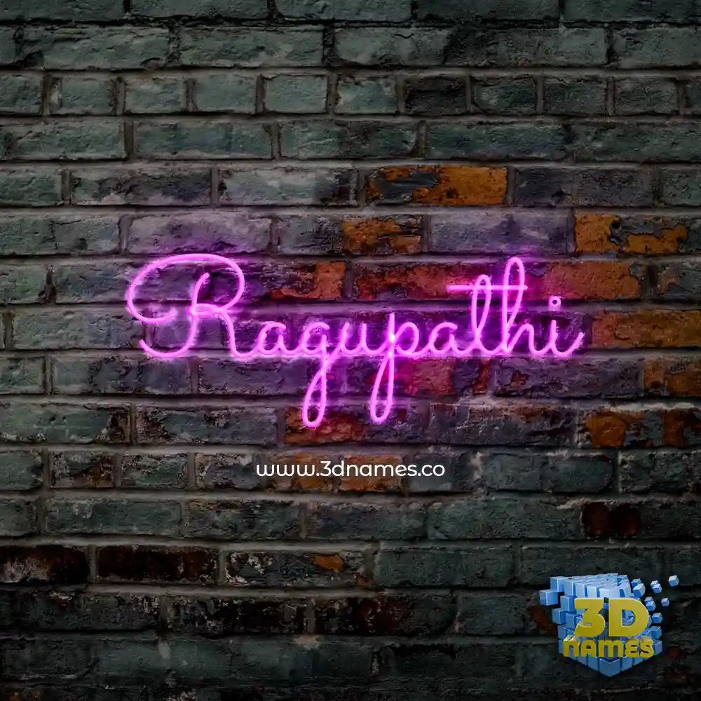 ragupathi in Pink Neon style - 3D name wallpaper